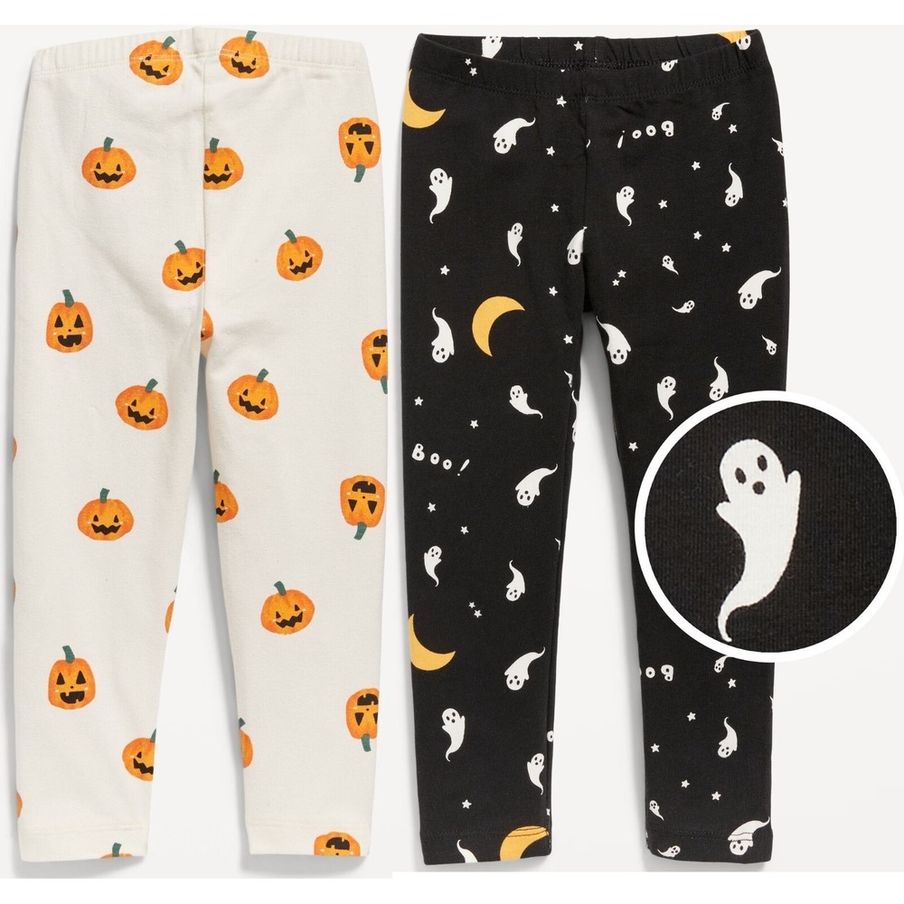 Old Navy 2-Pack Toddler Halloween Leggings - Pumpkins & Ghosts #753216 - Size 4T